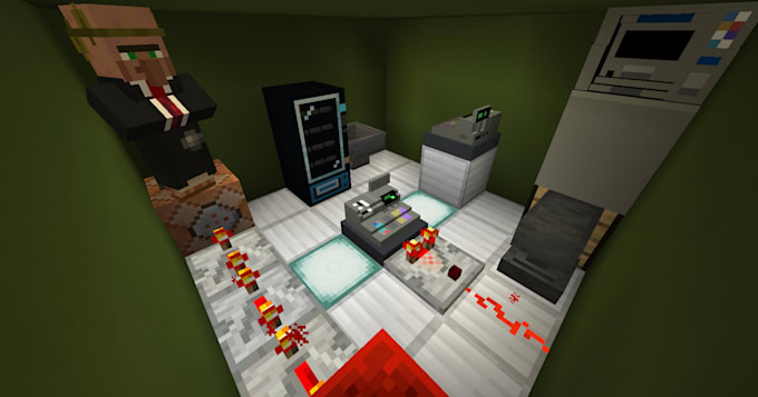 A custom Minecraft mod with redstone machinery